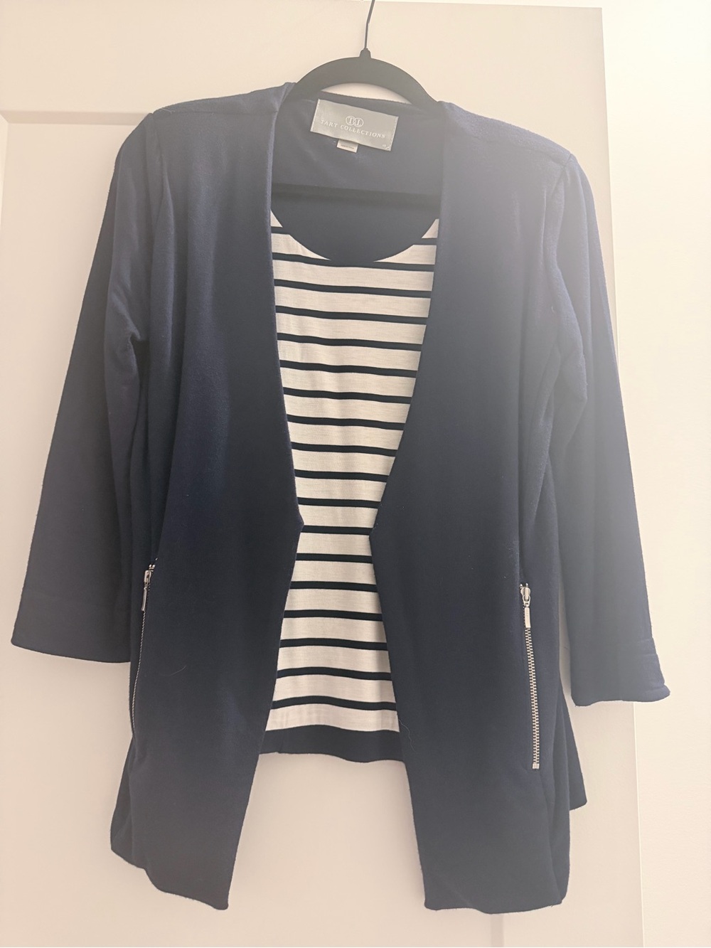 Tart Collections Navy Open-Front Jacket with Zip Pockets - Navy